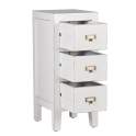 Mesita 3 Cajones Estrecha Colonial en Blanco Serie Everest