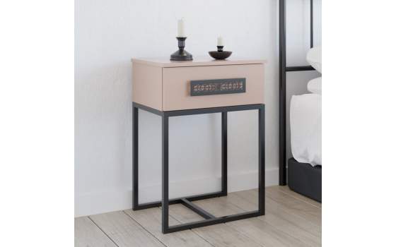 Mesita Acero Madera Diseño Modernista 1 Cajon Tanger Mesita Acero Madera Diseño Modernista 1 Cajon Tanger