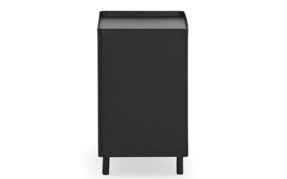 Mesita Auxiliar con Estante en Acero Negro Serie Akeren