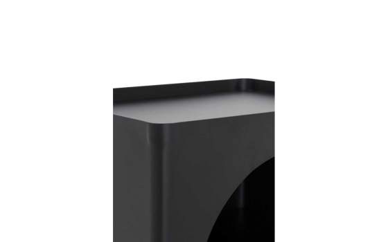 Mesita Auxiliar con Estante en Acero Negro Serie Akeren