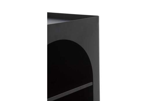 Mesita Auxiliar con Estante en Acero Negro Serie Akeren