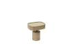 Mesita Auxiliar Moderna 1 Cajon Color Taupe Brillo Serie Amalfi