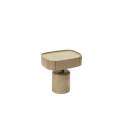 Mesita Auxiliar Moderna 1 Cajon Color Taupe Brillo Serie Amalfi