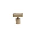 Mesita Auxiliar Moderna 1 Cajon Color Taupe Brillo Serie Amalfi