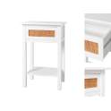 Mesita Blanca 1 Cajon Rejilla Junco Serie Rainten