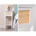 Mesita Blanca 1 Cajon Rejilla Ratan Serie Rainten