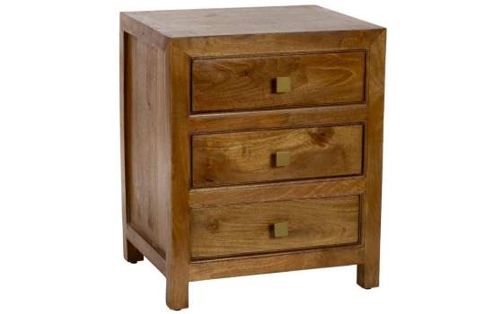 Mesita Colonial 3 Cajones Madera Maciza Serie Albre