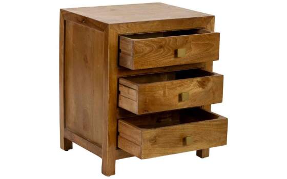 Mesita Colonial 3 Cajones Madera Maciza Serie Albre