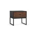 Mesita de Dormitorio 1 Cajon Acanalado Estilo Industrial Ariost
