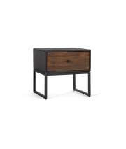 Mesita de Dormitorio 1 Cajon Acanalado Estilo Industrial Ariost
