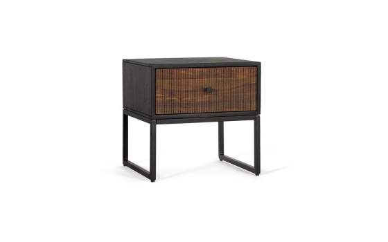 Mesita de Dormitorio 1 Cajon Acanalado Estilo Industrial Ariost