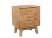 Mesita de Dormitorio 3 Cajones Madera Natural Tallada Ardoll