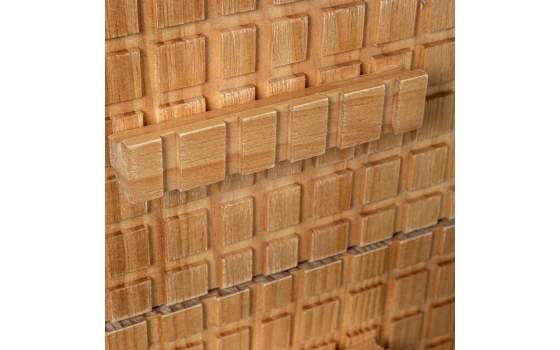 Mesita de Dormitorio 3 Cajones Madera Natural Tallada Ardoll