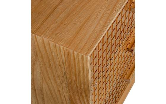 Mesita de Dormitorio 3 Cajones Madera Natural Tallada Ardoll