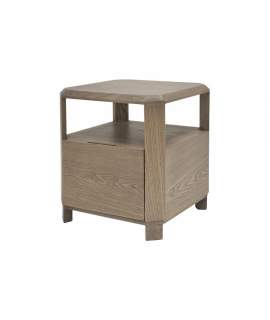 Mesita de Noche 1 Cajon y Estante Fresno Lavado Serie Lennier