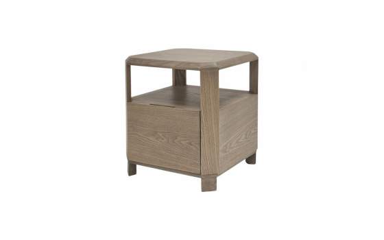 Mesita de Noche 1 Cajon y Estante Fresno Lavado Serie Lennier