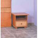 Mesita de Noche 1 Estante 1 Cajon Rattan Madera Actual Atarda