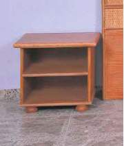 Mesita de Noche 1 Estante Rattan Madera Actual Serie Atarda