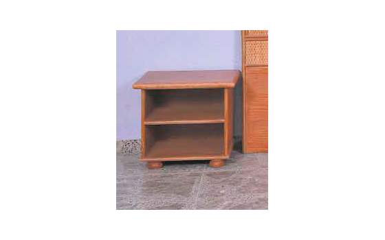 Mesita de Noche 1 Estante Rattan Madera Actual Serie Atarda