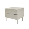 Mesita de Noche 2 Cajones Color Arena Serie Ivants