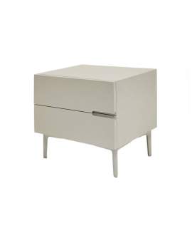 Mesita de Noche 2 Cajones Color Arena Serie Ivants