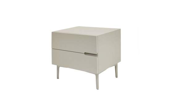 Mesita de Noche 2 Cajones Color Arena Serie Ivants