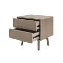 Mesita de Noche 2 Cajones Fresno Lavado Serie Ivants
