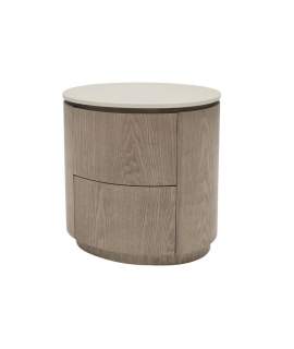 Mesita de Noche 2 Cajones Fresno Lavado Serie London