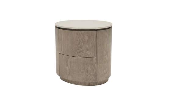 Mesita de Noche 2 Cajones Fresno Lavado Serie London