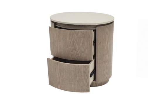 Mesita de Noche 2 Cajones Fresno Lavado Serie London