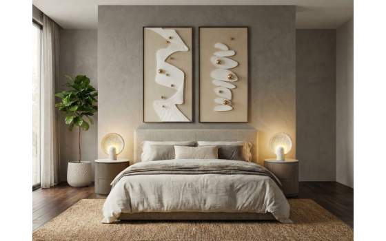 Mesita de Noche 2 Cajones Fresno Lavado Serie London