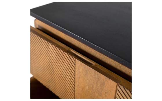 Mesita de Noche 2 Cajones Tapa Negra Serie Adarbe