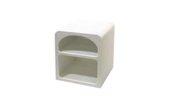 Mesita de Noche 2 Huecos Blanca Estilo Modernista Aciska