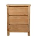 Mesita de Noche 3 Cajones Madera Pino Color Miel Serie Arckel