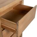 Mesita de Noche 3 Cajones Madera Pino Color Miel Serie Arckel