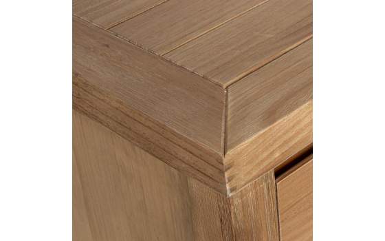 Mesita de Noche 3 Cajones Madera Pino Color Miel Serie Arckel