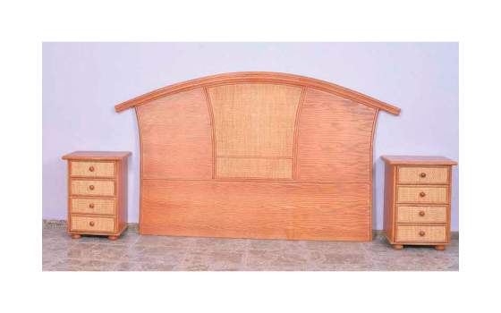 Mesita de Noche 4 Cajones Rattan Madera Actual Serie Atarda