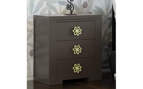 Mesita de Noche Actual con 3 Cajones en 2 Tamaños Serie Isaura