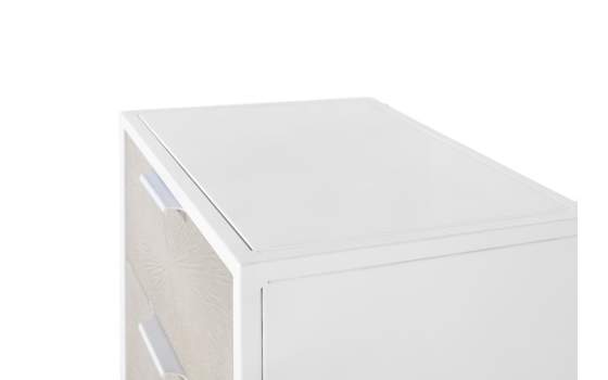 Mesita de Noche Blanca 2 Cajones Acero Serie Derians