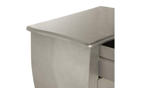 Mesita de Noche Clasica 2 Cajones en Plata Serie Acotts