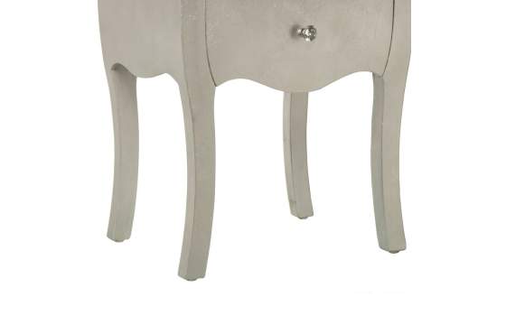 Mesita de Noche Clasica 2 Cajones en Plata Serie Acotts