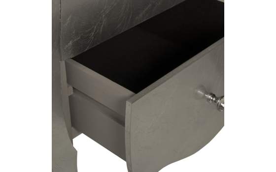 Mesita de Noche Clasica 2 Cajones en Plata Serie Acotts