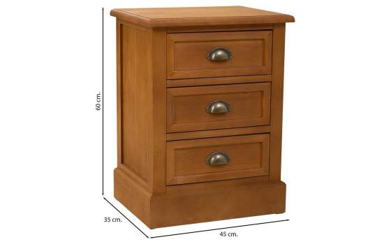 Mesita de Noche con 3 Cajones Colonial Actual Serie Areast Mesita de Noche con 3 Cajones Colonial Actual Serie Areast