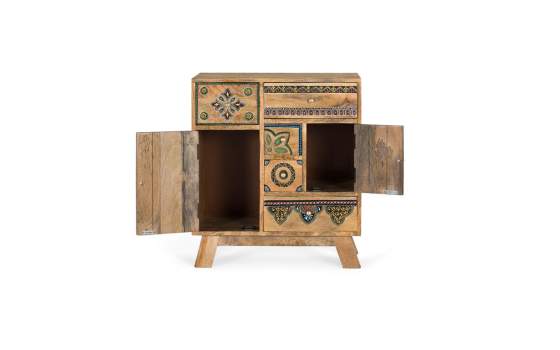Mesita de Noche Estilo Oriental de Madera Maciza Serie Alpuin Mesita de Noche Estilo Oriental de Madera Maciza Serie Alpuin