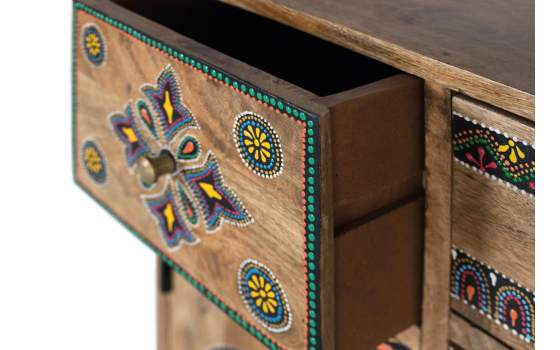 Mesita de Noche Estilo Oriental de Madera Maciza Serie Alpuin Mesita de Noche Estilo Oriental de Madera Maciza Serie Alpuin