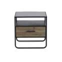 Mesita de Noche Industrial 1 Cajon Madera Metal Baillet