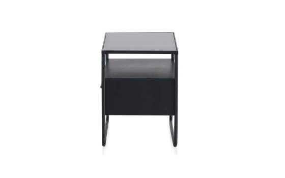 Mesita de Noche Industrial 1 Cajon Madera Metal Baillet