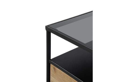 Mesita de Noche Industrial 1 Cajon Madera Metal Baillet