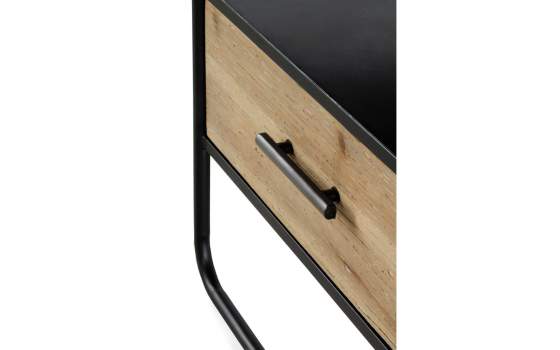 Mesita de Noche Industrial 1 Cajon Madera Metal Baillet
