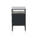 Mesita de Noche Industrial 2 Cajones Madera Metal Baillet